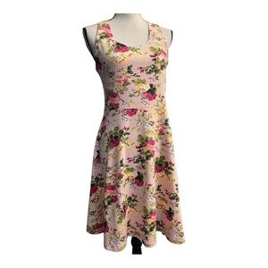 Tom’s ware Cream and Pink Sleeveless A-Line Sundress Size L